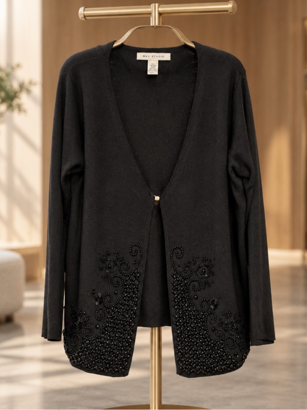 Max studio black open-front cardigan size 2X